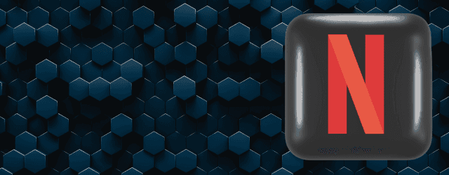 A black square button with the red Netflix 