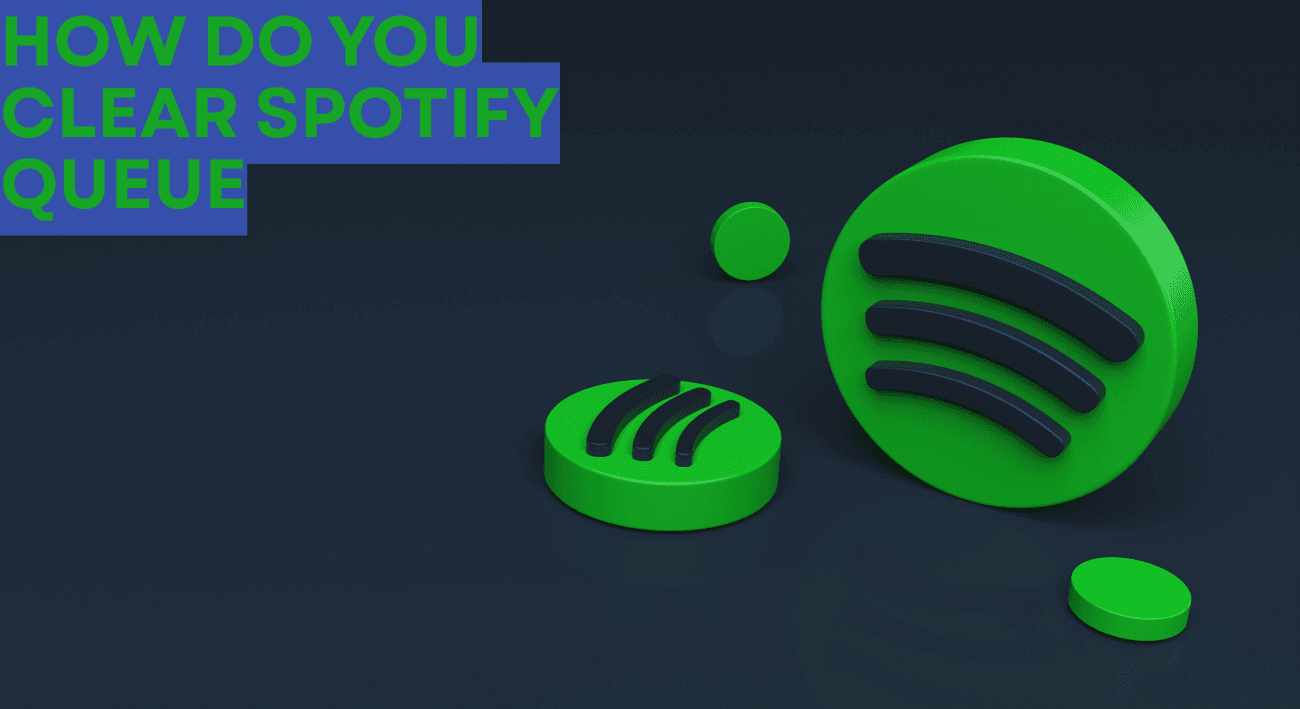 Green Spotify logo icons on a dark background with text in the corner that reads, 